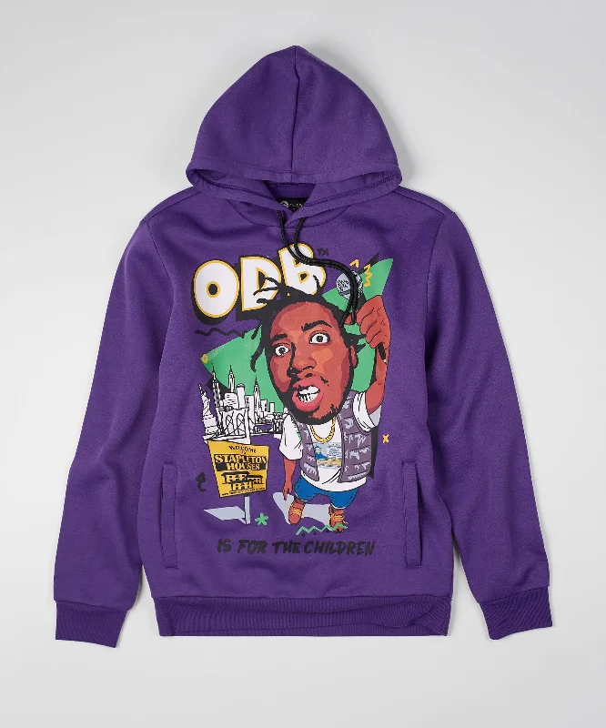 hoodie with vintage horror theme-ODB Funky Hoodie - Purple