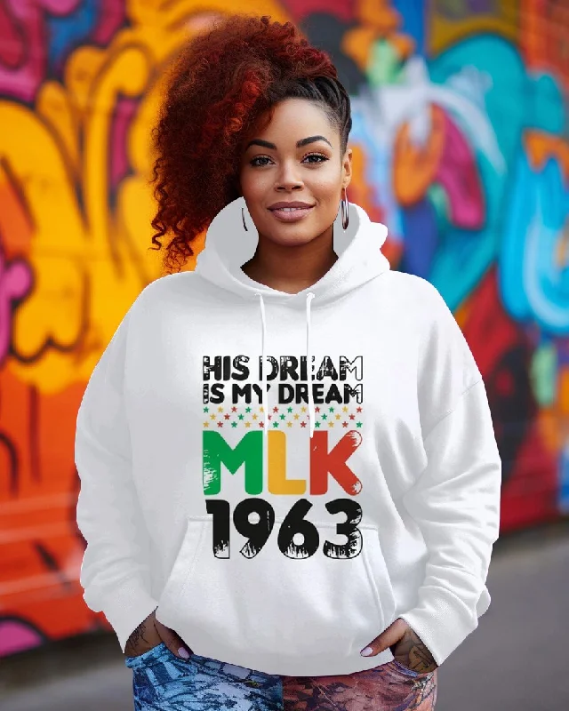 lambswool hoodie-His Dream Is My Dream MLK 1963 Long-sleeved Hoodie