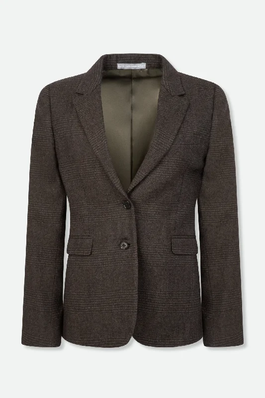 jacket lemon grey -BRUNA HAND STITCHED BLAZER IN ITALIAN WOVEN WOOL