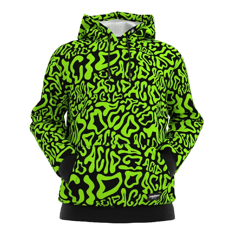 mesh panel hoodie-Green Acid Hoodie