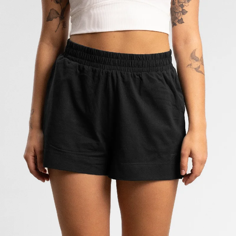 trendy grey shorts -Script Box Short Women's BLACK