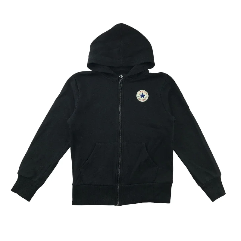 hooded jacket with lining-Converse hoodie 8-10 years black hooded sweater with full zipper