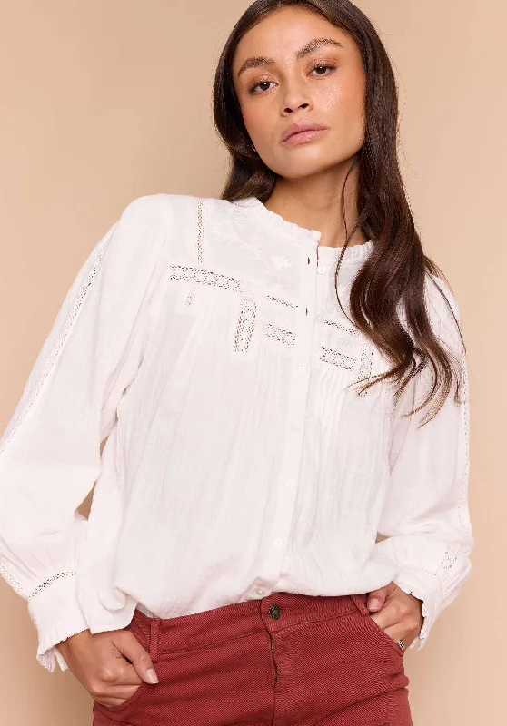 denim beige blouses -Blouse Laure Nude