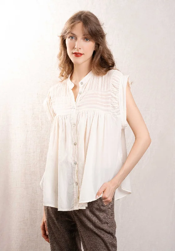 business orange shirts -Blouse 94299 Cream