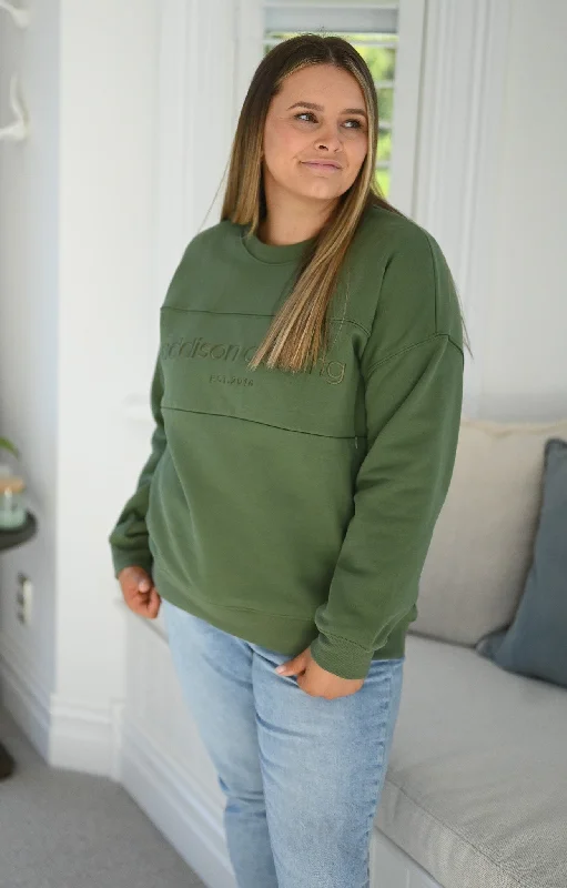 sweatshirts for fall -Quinn Sweatshirt - Moss