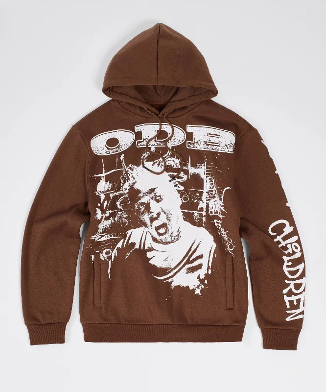 hoodie with reinforced stitching-ODB Bastard Oversized Hoodie - Brown