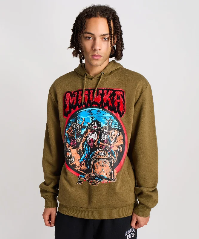 battery-heated hoodie-Mishka Band Hoodie - Olive Green