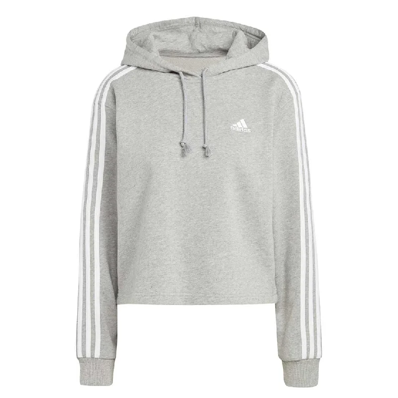 hoodie with Godzilla vs. Kong-adidas - Women's Essentials 3 Stripes French Terry Crop Hoodie (IC9910)