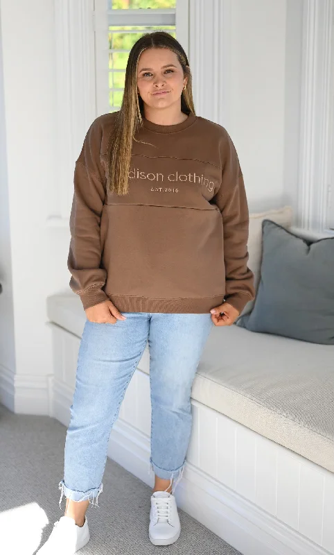 sweatshirts for chilly -Quinn Sweatshirt - Latte