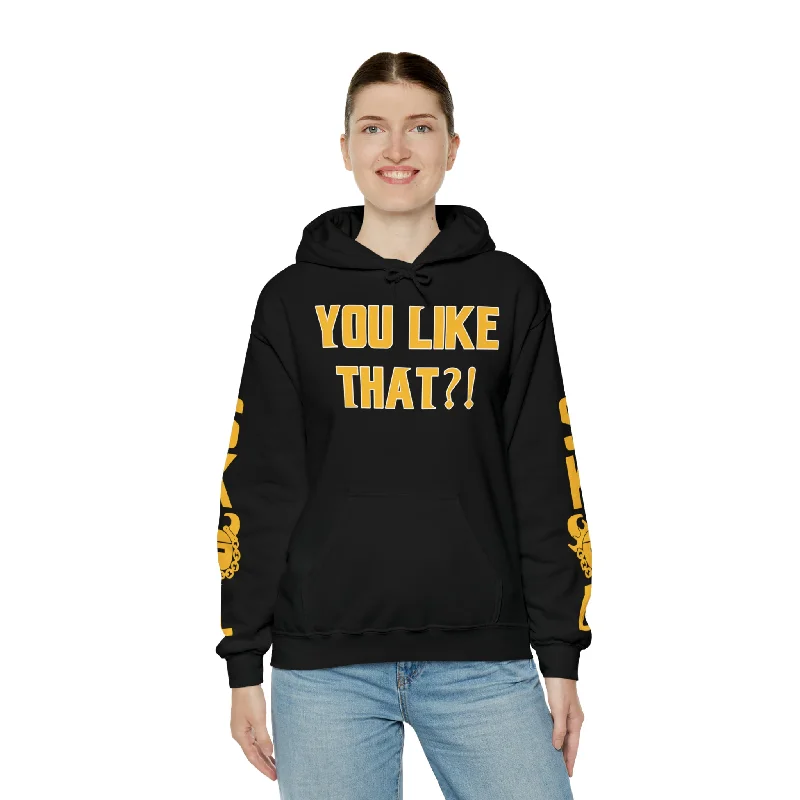 horror movie themed hoodie-Unisex Heavy Blend™ Hooded Sweatshirt - YOU LIKE THAT?! + Original (Sleeves)