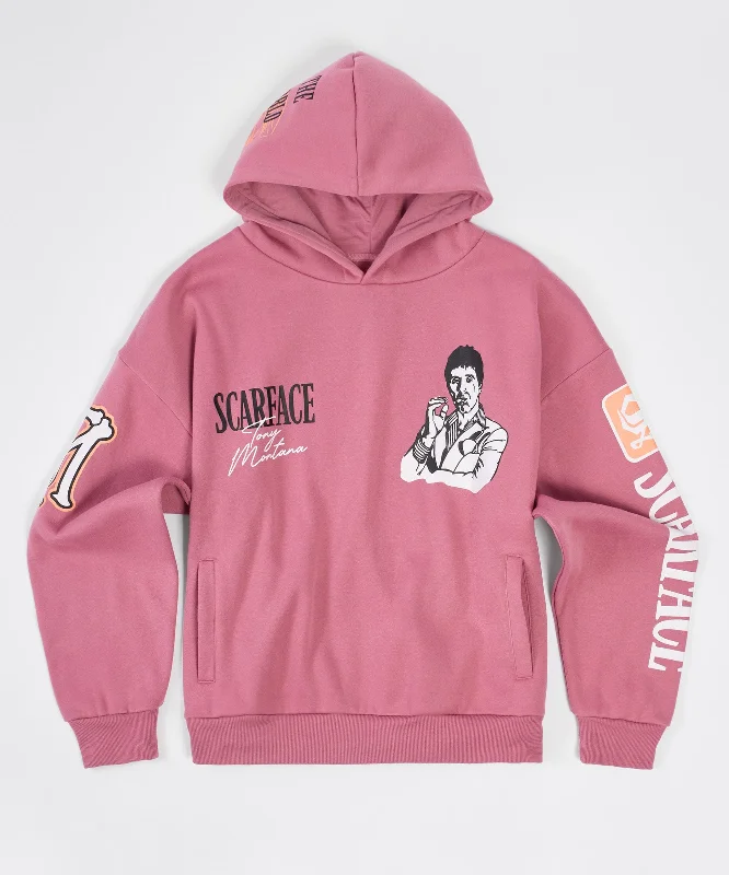 two-piece hoodie set-Scarface Muted Hoodie - Mauve