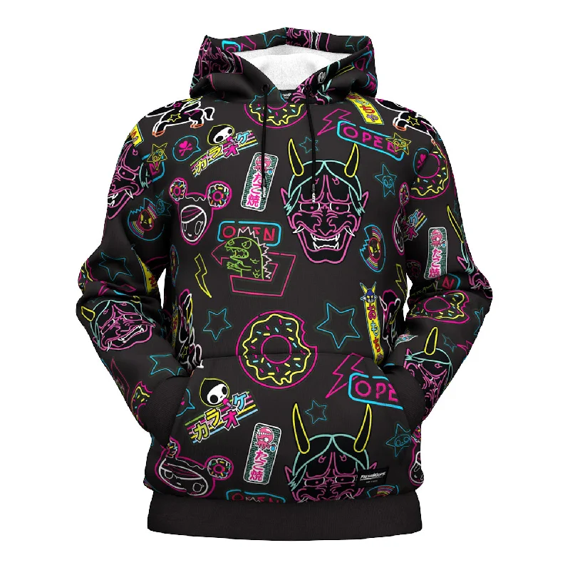 trendy zip hoodie-Neon Signs Hoodie