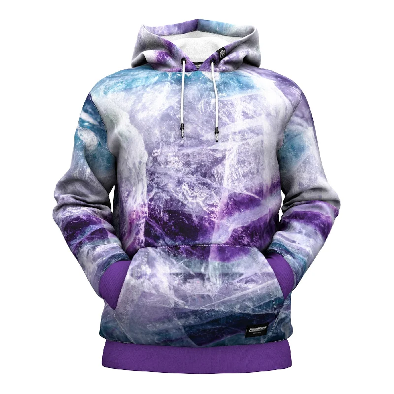 minimalist pullover hoodie-Mineral Stone Fluorite Crystal Hoodie