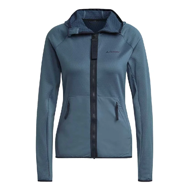 hoodie with scratch marks-adidas - Women's Terrex Tech Flooce Light Hooded Hiking Hoodie (HH9289)