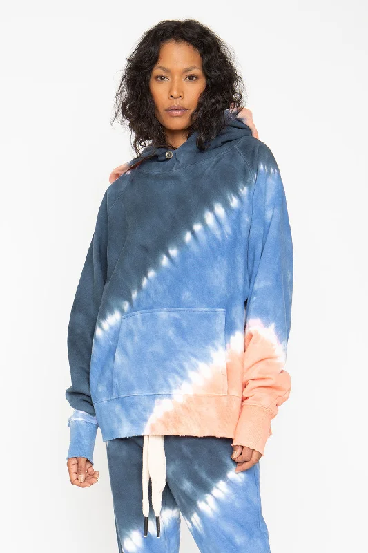 hoodie with anime cyberpunk-Tie Dye Fleece Front Pocket Hoodie