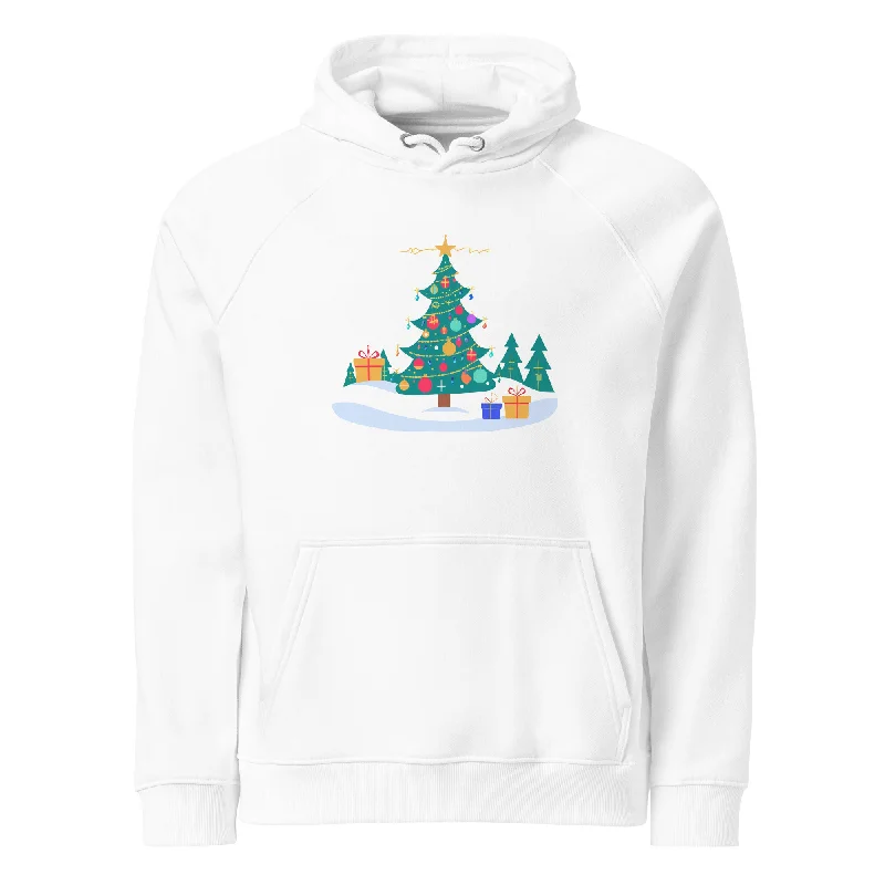 waterproof hoodie-Merry & Bright Christmas Graphic Women Eco Raglan Hoodie