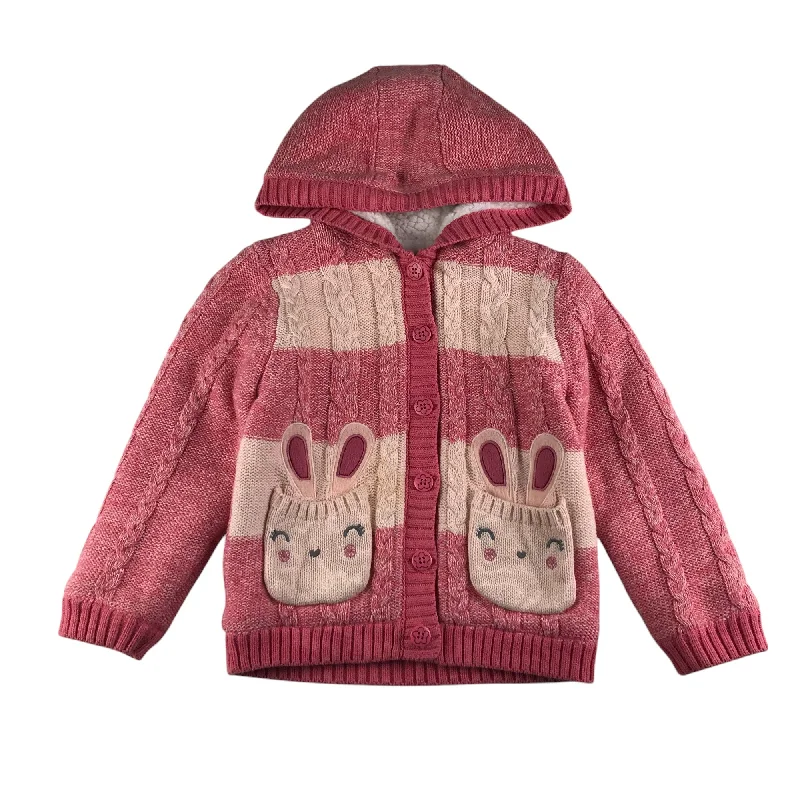 Egyptian print hoodie-Nutmeg hoodie 5-6 years pink knitted bunny pockets warm lined