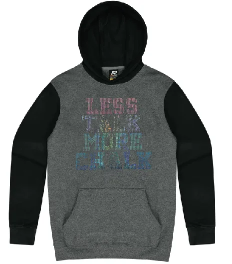 hooded jacket hoodie-Less Talk More Chalk Sequin Hoodie