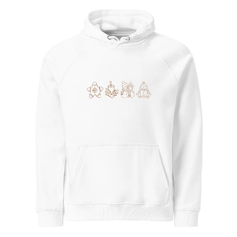 skull flame hoodie-Festive Warmth Christmas Graphics Women Eco Raglan Hoodie