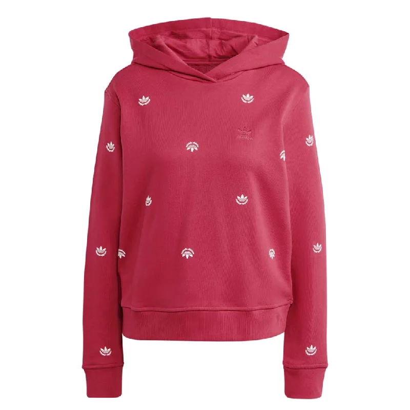 cozy knit hoodie-adidas - Women's Allover Mini Crest Logo Hoodie (II5632)