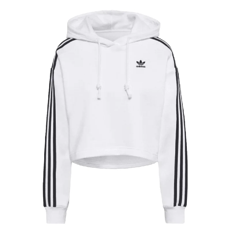 samurai warrior hoodie-adidas - Women's Originals 3-Stripes Crop Hoodie (HN5884)