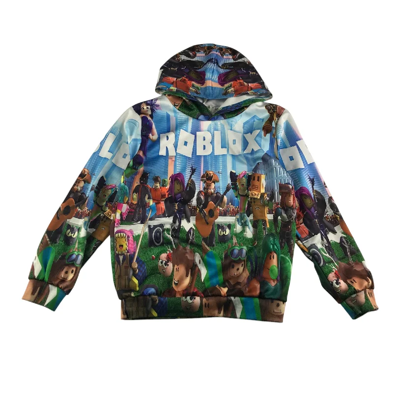 long sleeve hoodie-Thombase hoodie 8-9 years multicolour Roblox print