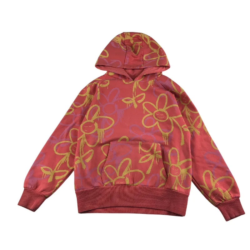 ghost print hoodie-Next hoodie 9-10 years peachy pink floral pattern