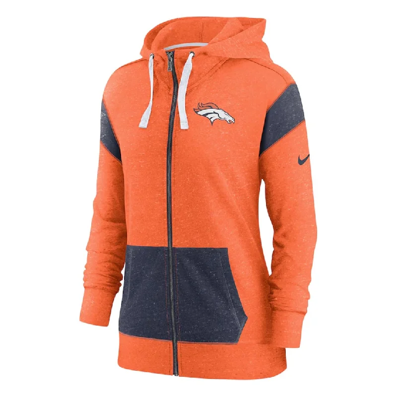 hoodie with adjustable cuffs-NFL - Women's Denver Broncos Lightweight Full Zip Hoodie (NKZP 079K 8W 0ZA)