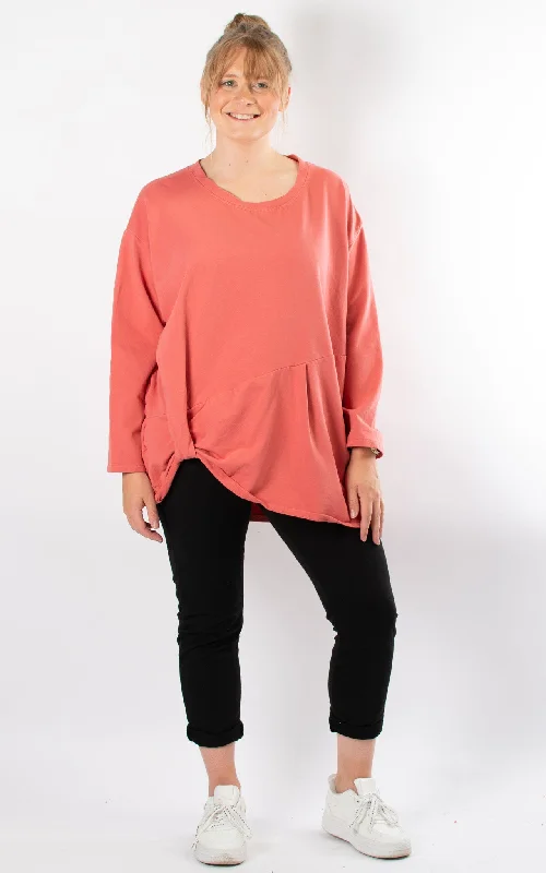 sweatshirts for mild -Loop Side Sweatshirt | Coral