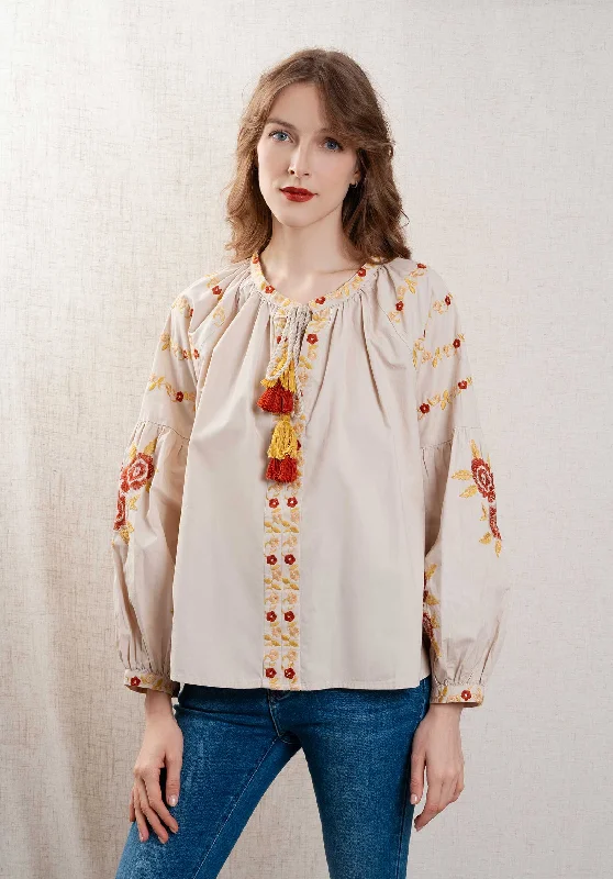 soft brown blouses -Blouse Jmdr54 Beige