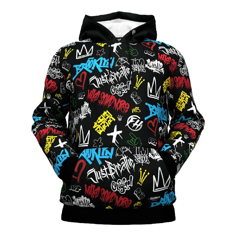 space astronaut hoodie-Graffiti Pattern Hoodie