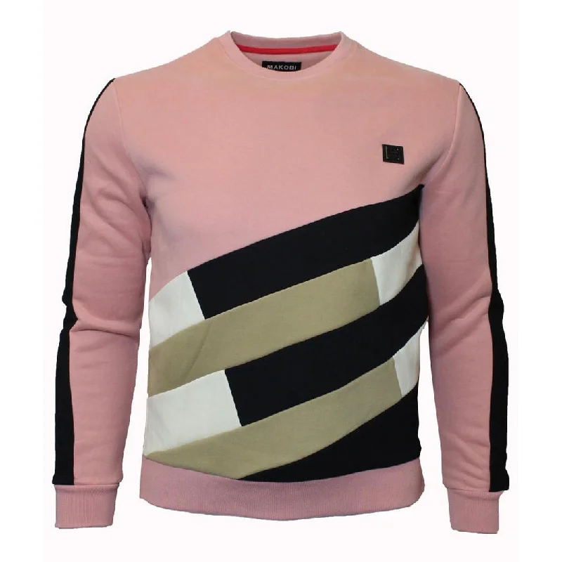 sweatshirts for fall -M5262 Makobi Multi Tone Fleece Sweatshirt - Pink