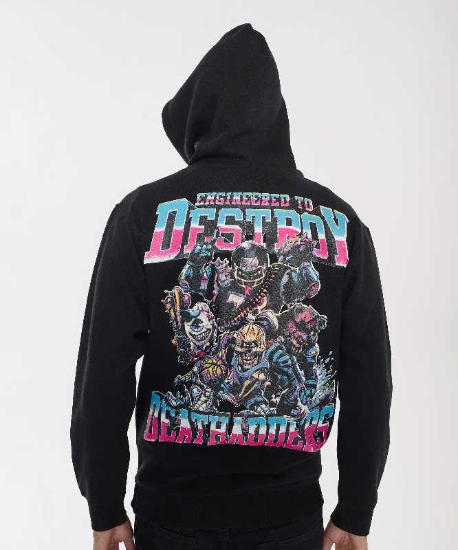 oversized fleece hoodie-Mishka Engineered To Destroy Back Print Hoodie - Black