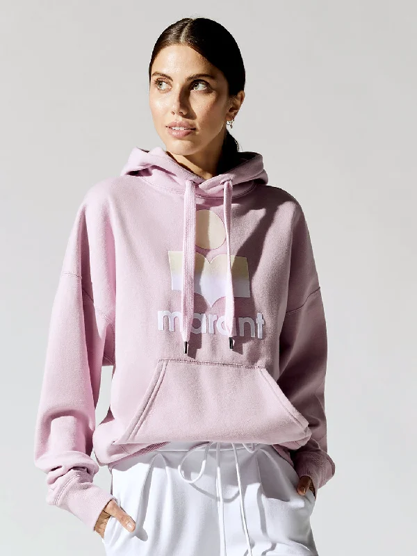 sweatshirts for fall -Mansel Hooded Logo Sweatshirt - Light Pink