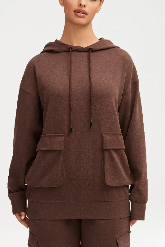 mountaineering hoodie-Demi Cargo Pocket Hoodie - Brown