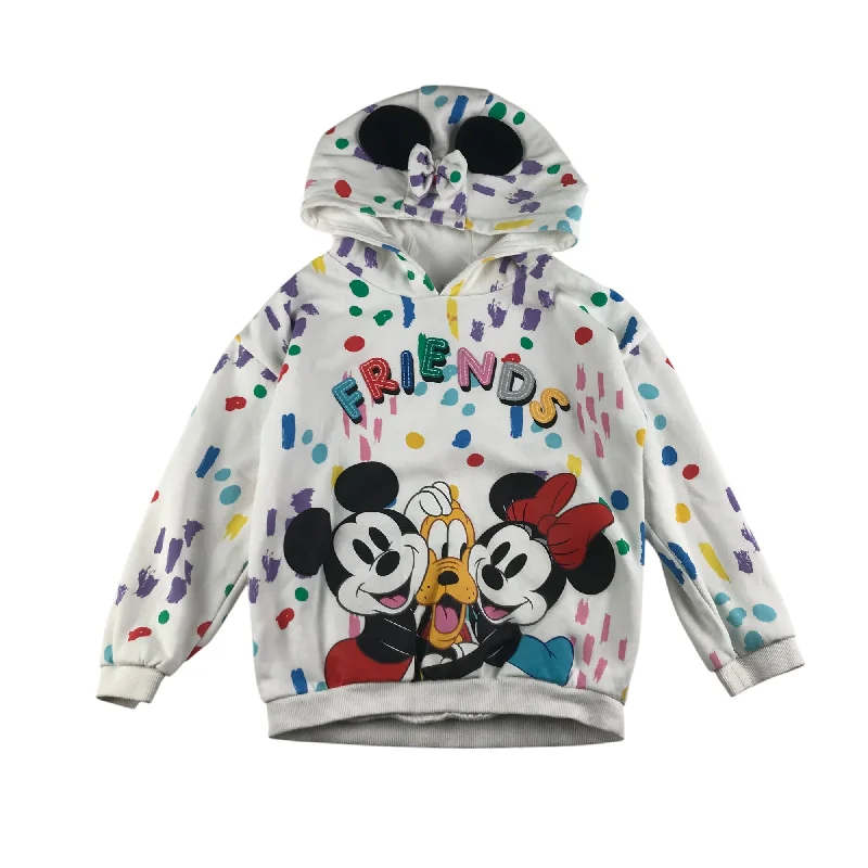 big pocket hoodie-F&F hoodie 5-6 years white multicolour Disney Mickey and Minnie Mouse