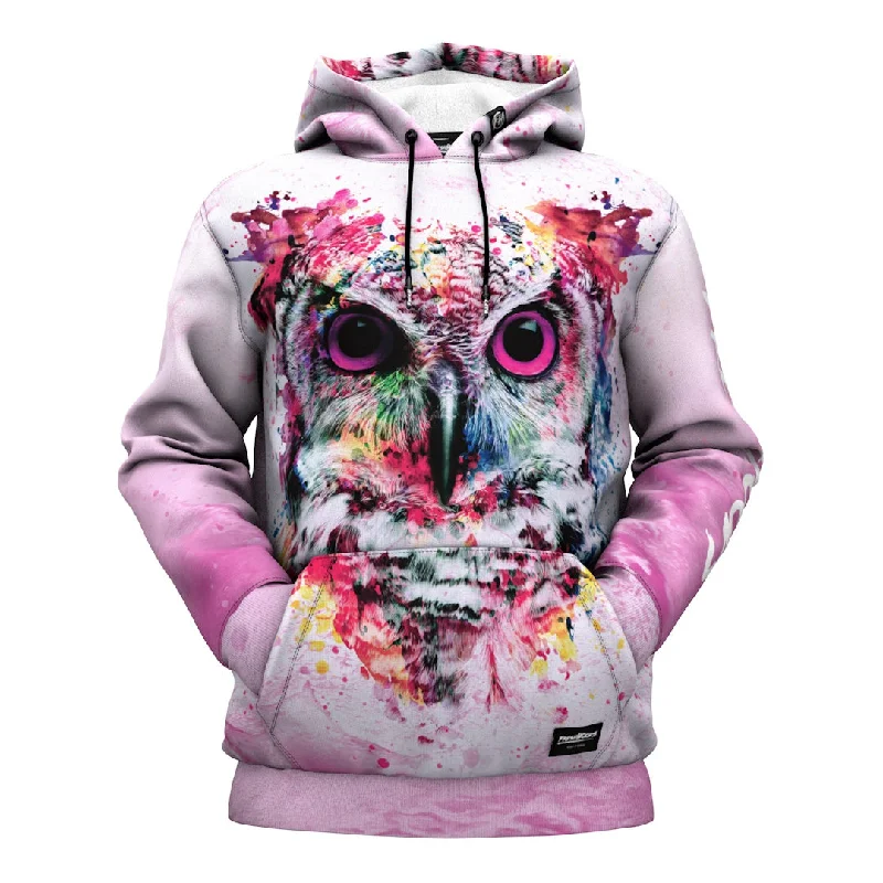 loose fit hoodie-Artistic Owl Hoodie