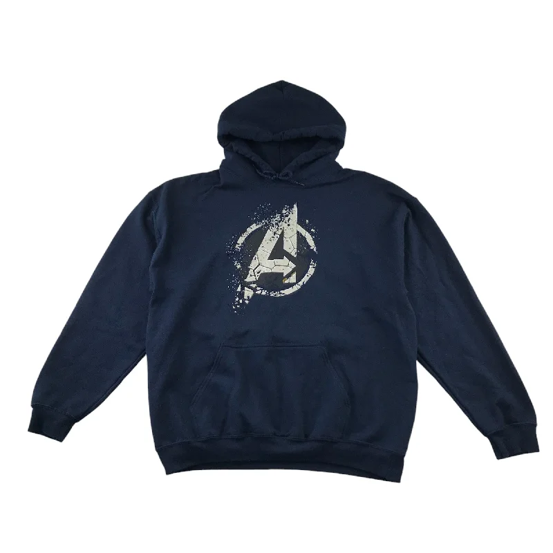 fire dragon hoodie-Avengers Endgame Hoodie Adult L Navy Avengers Logo