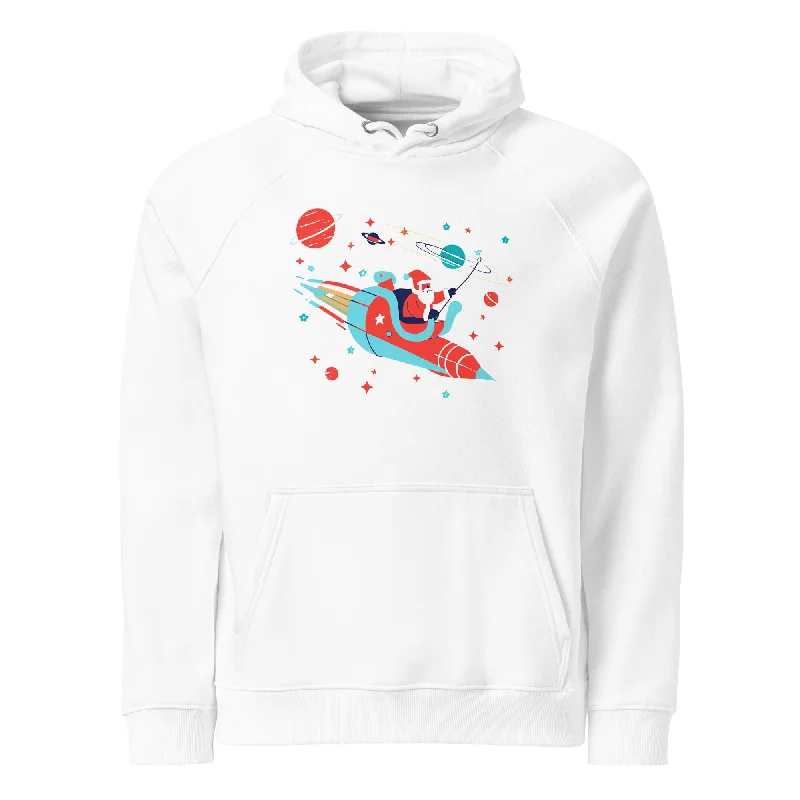 anime hoodie-Rocket Ride to Christmas Graphic Women Eco Raglan Hoodie