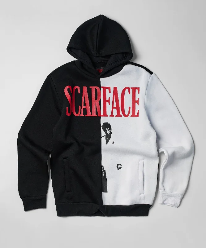 hoodie with Marvel superhero-Scarface Split Hoodie