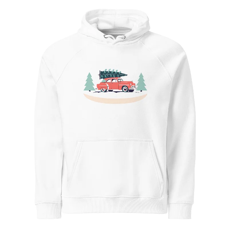 hoodie with dice and cards-Festive Journey Christmas Graphic Women Eco Raglan Hoodie