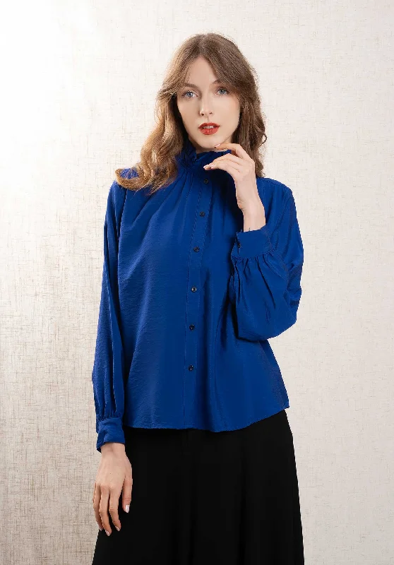 ruffled orange shirts -Blouse Soline Soline Blue