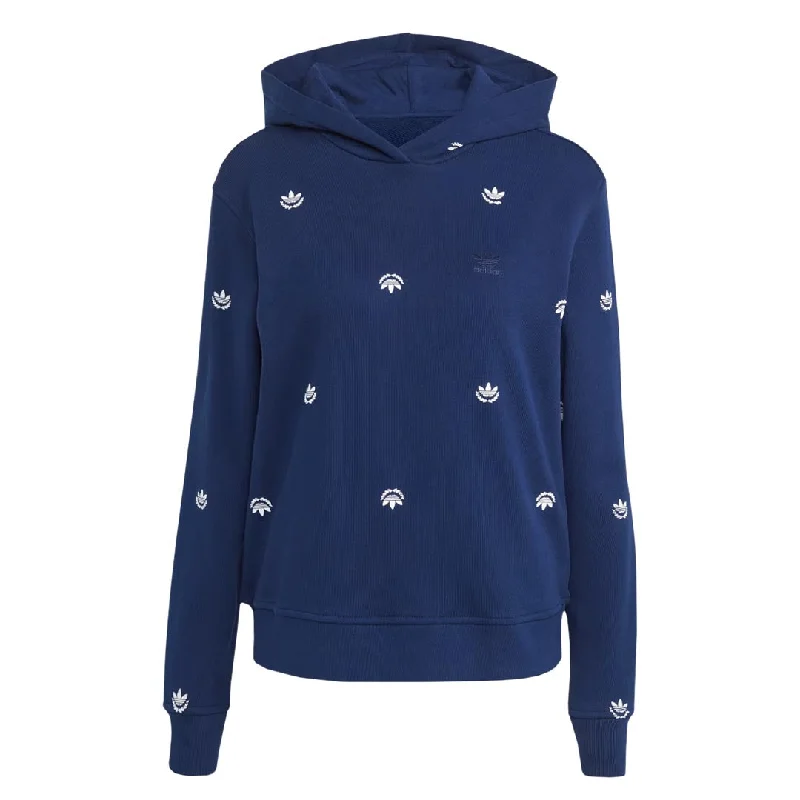 galaxy print hoodie-adidas - Women's Allover Mini Crest Logo Hoodie (IJ8298)