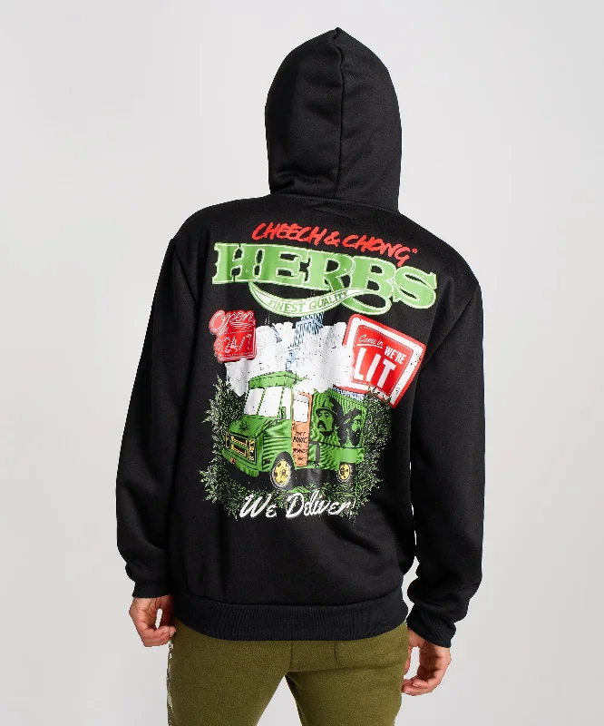 lambswool hoodie-Cheech & Chong Back Print Hoodie - Black