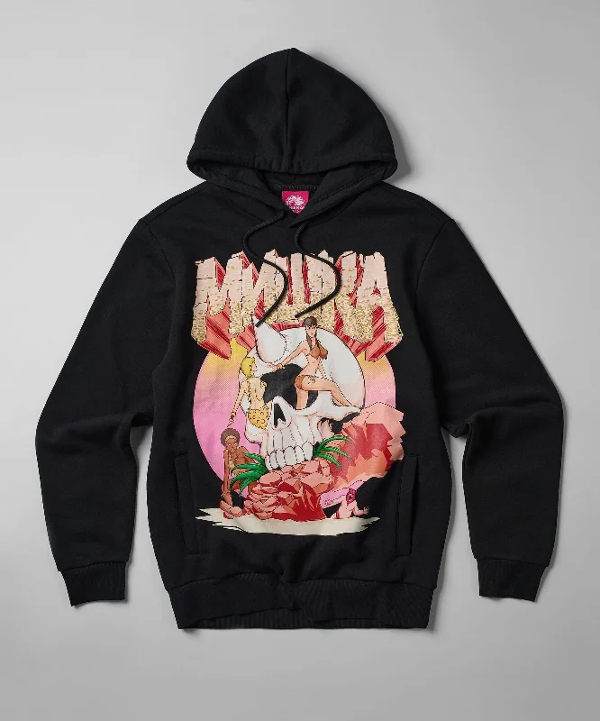 hoodie with spiderweb print-Mishka Graphic Print Embroidered Hoodie - Black