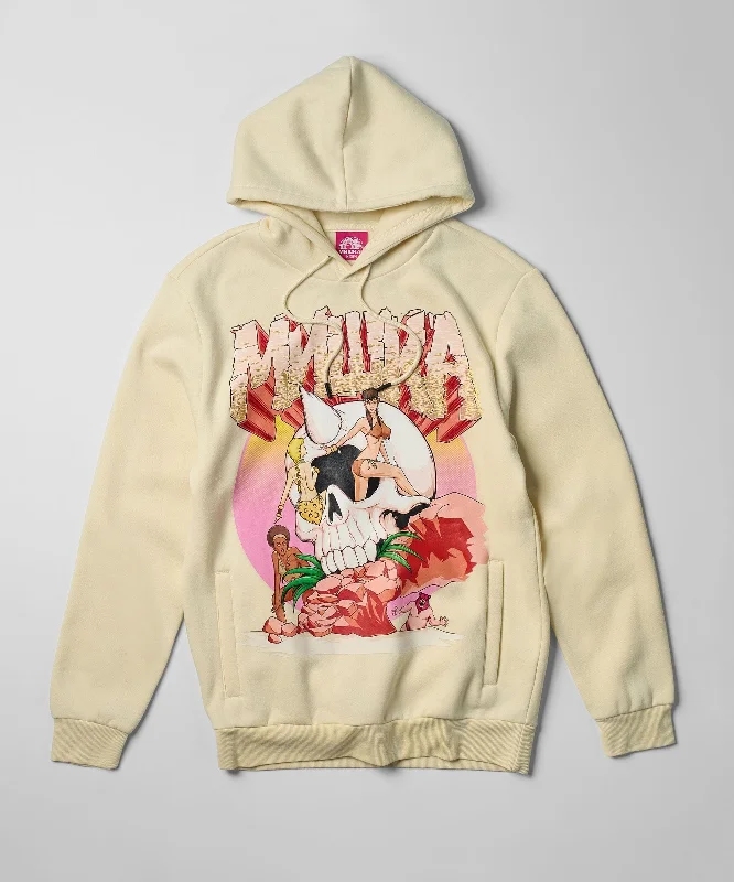 hoodie with yin-yang design-Mishka Graphic Print Embroidered Hoodie - Khaki