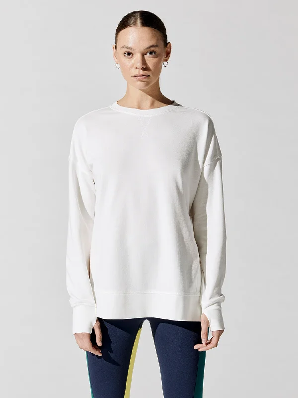 sweatshirts sand green -After Class Split Sweatshirt - Lily White