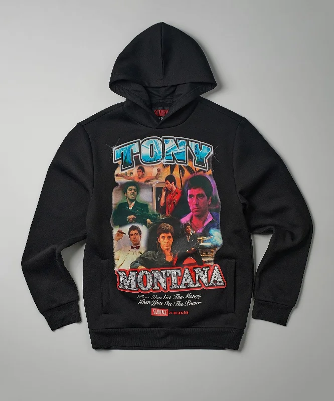 hoodie with racing stripes-Scarface Tony Montana Hoodie - Black