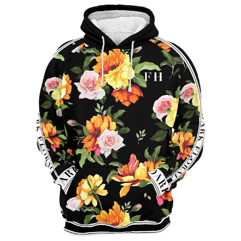 soft touch hoodie-Venus Rose Blossom Hoodie