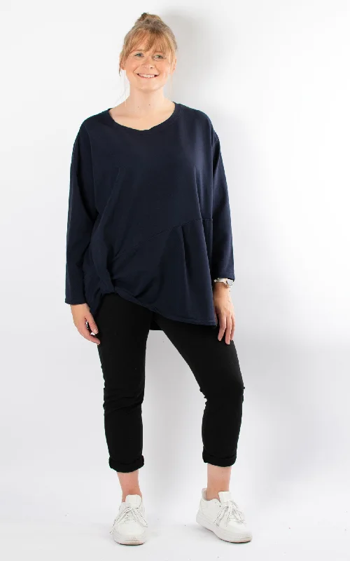 sweatshirts with seam -Loop Side Sweatshirt | Navy